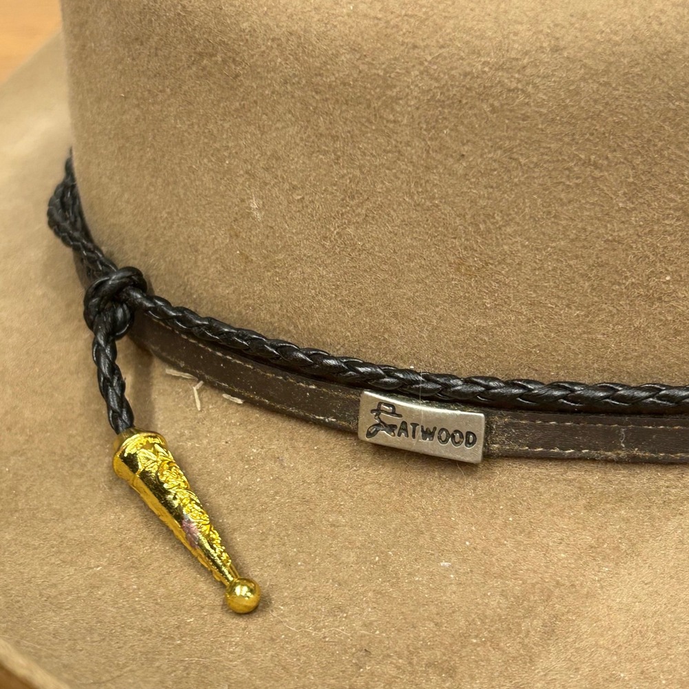 Justin Bent Rail 6X Tan Felt Cowboy Hat 7 1/4 Western Cattleman Crease J Concho - Picture 11 of 16
